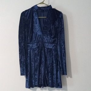 Blue velour romper (SKY)